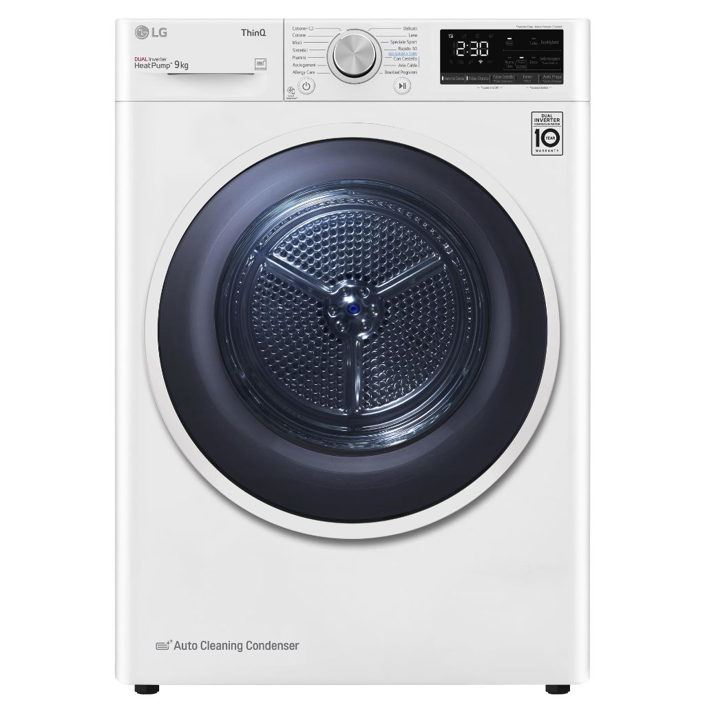 LG RH90V9AVHN Asciugatrice 9 KG a Pompa di calore Tecnologia DUAL Inverter Wi-Fi Classe energetica A+++